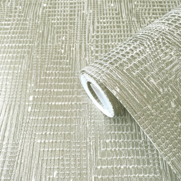 Elegance 10m x 53cm Textured Satin Wallpaper Roll, Silver Grey