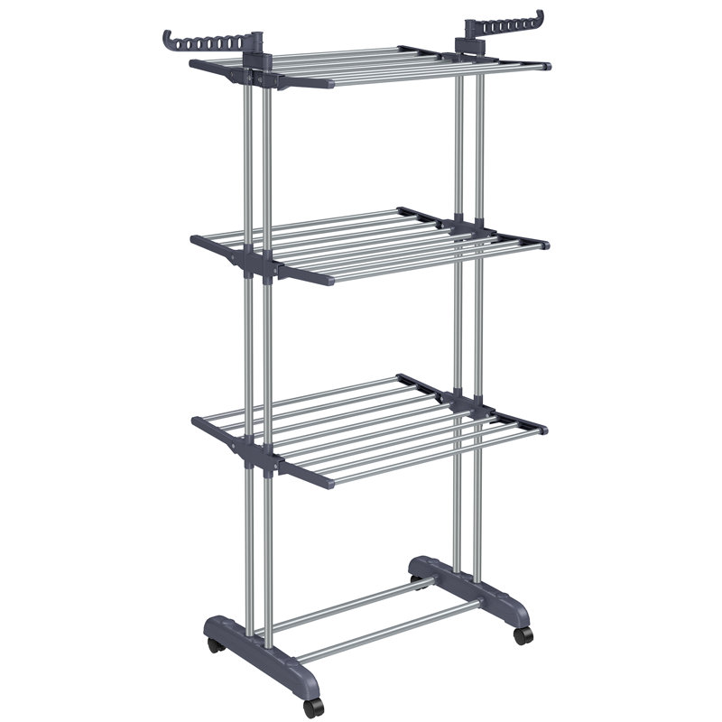 Steel Foldable Freestanding Drying Rack, Grey