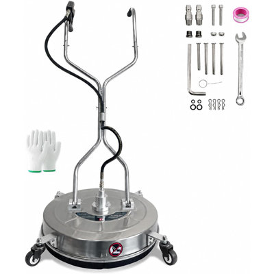 Nettoyeur de surface 30 po avec 4 roues, nettoyeur de surface en acier inoxydable 5200 PSI avec poignée double pour allées, trottoirs, terrasses et patios