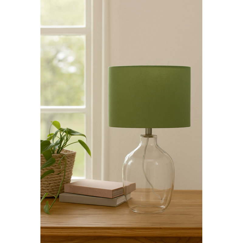 Drum Lamp Shade ( Screw On ), 16cm H x 20cm W x 20cm D, Green