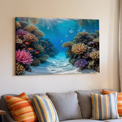 Reproduction d'art mural sur toile sous-marine de récif de corail, vie marine, poisson, océan, pour le salon, la chambre à coucher, le bureau, le couloir, l'entrée, le mur de la galerie et la décoration moderne