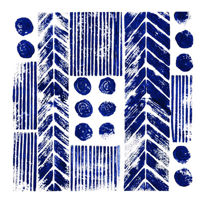 " Ink Pattern Navy 3 " Painting Print