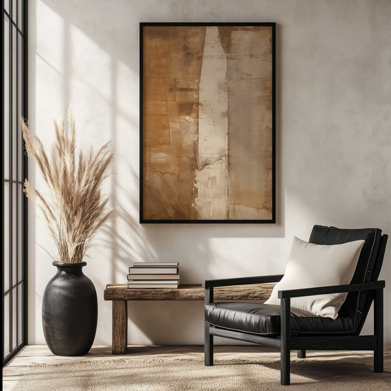 Sienna Strips II, Polished Chrome Single Picture Framed, 15.25" H x 12.25" W