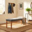 Banc de vestibule moderne avec coussin en tissu, siège de couloir de 53 po pour chaussures, pieds en bois, revêtement vert-1668438433-1668438445