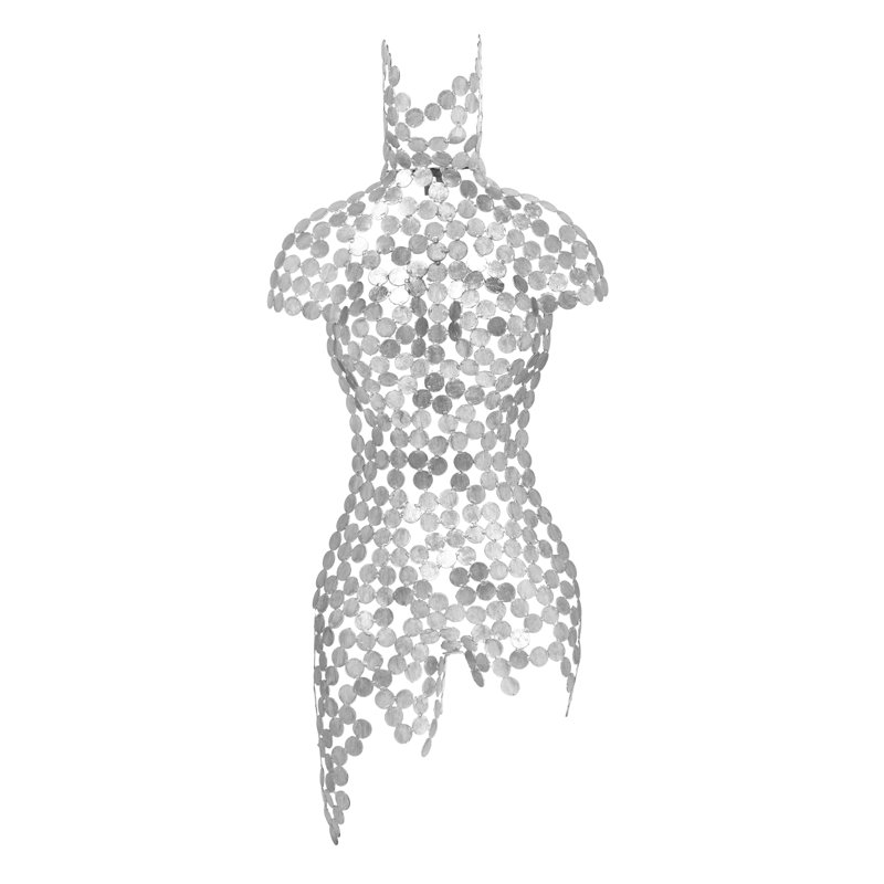 Naturals Female Torso Wall Décor, Silver Leaf