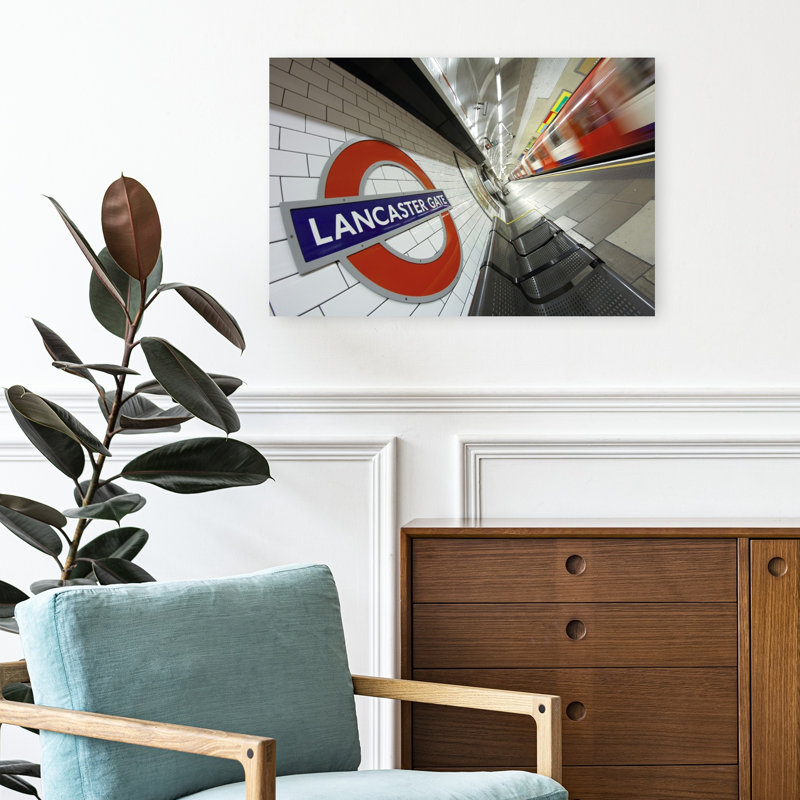 Lancaster Gate Tube Motion Abstract Contemporary Architecture City Wall Art Print 1 Piece Wrapped Canvas Wall Art