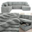 Canapé convertible en forme de U Boneless, canapé convertible 6 places avec lit escamotable et rangement-1494191293
