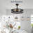 Cissline 22" Stylish Black Caged Ceiling Fan With Remote Control And Light Kit Included-1615239827-1615239854