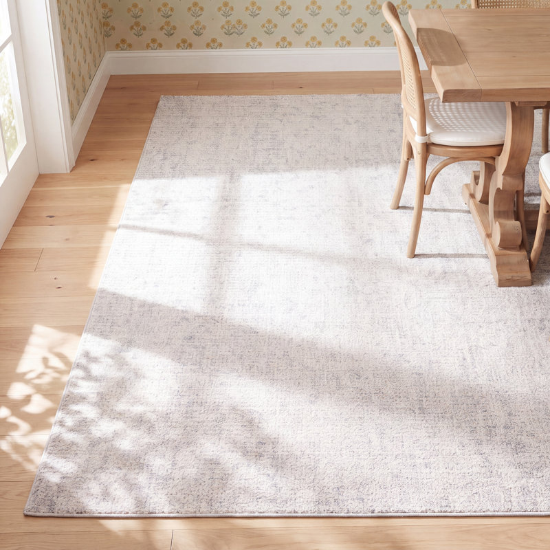 Flavi Area Rug In Light Gray/Ivory, Rectangle 6' x 9'