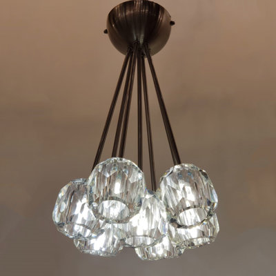 Luminaire suspendu sphère 7 lumières grappe Watertown