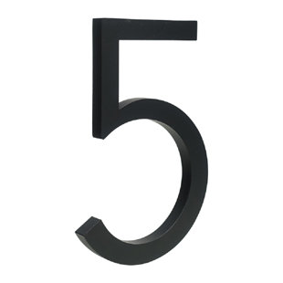 Numéro de maison flottant en métal 6 po