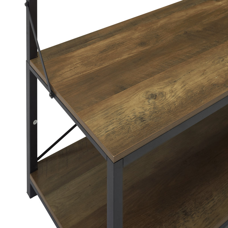 Everheart Hall Tree 40'' Wide with Shoe Storage, Rustic Oak