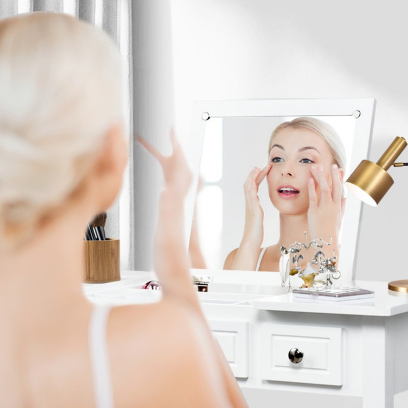 Ensemble de coiffeuse avec miroir et 3 tiroirs