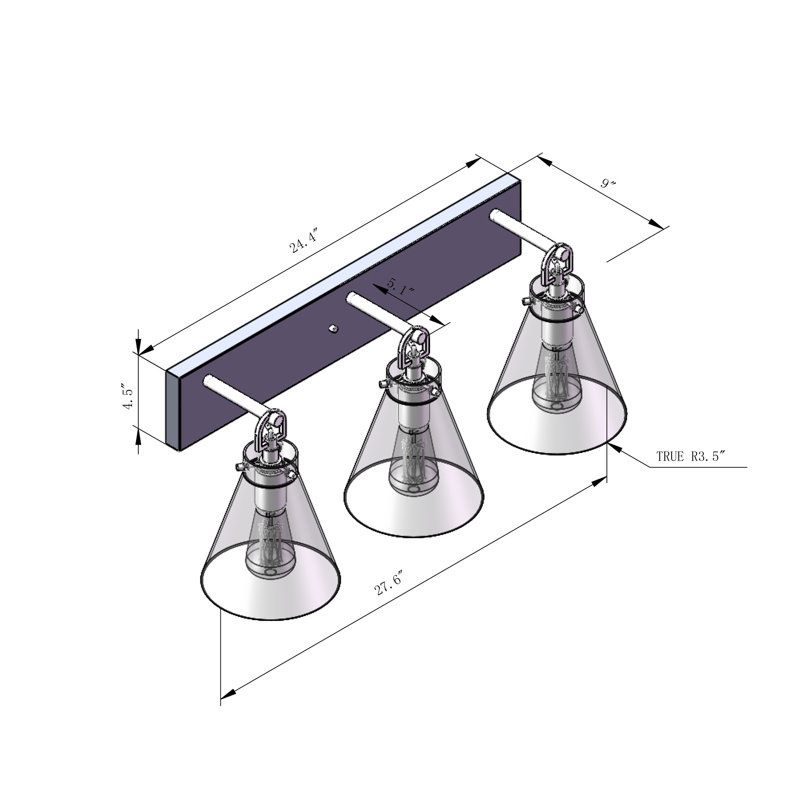 Avelina 3 - Light Dimmable Vanity Light