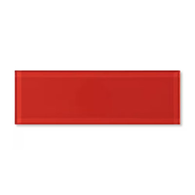 Carreau de verre brillant 3 x 9 coquelicots San Mauro