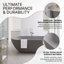 Baignoire autoportante contemporaine en résine d'ingénierie en pierre solide de 63 po x 30 po, fonction de trempage profond avec trop-plein et composants de bonde escamotable, gris mat-132953562-132953565