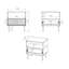 50cm W Metal Bedside Table