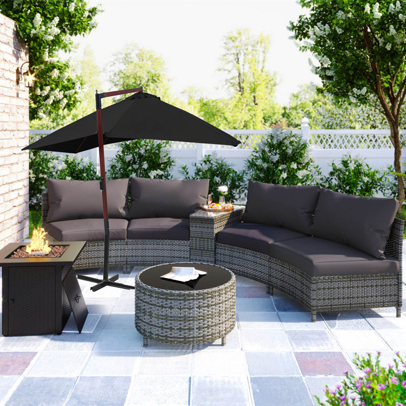 Nathaly 300cm X 400cm Rectangular Cantilever Parasol, Black