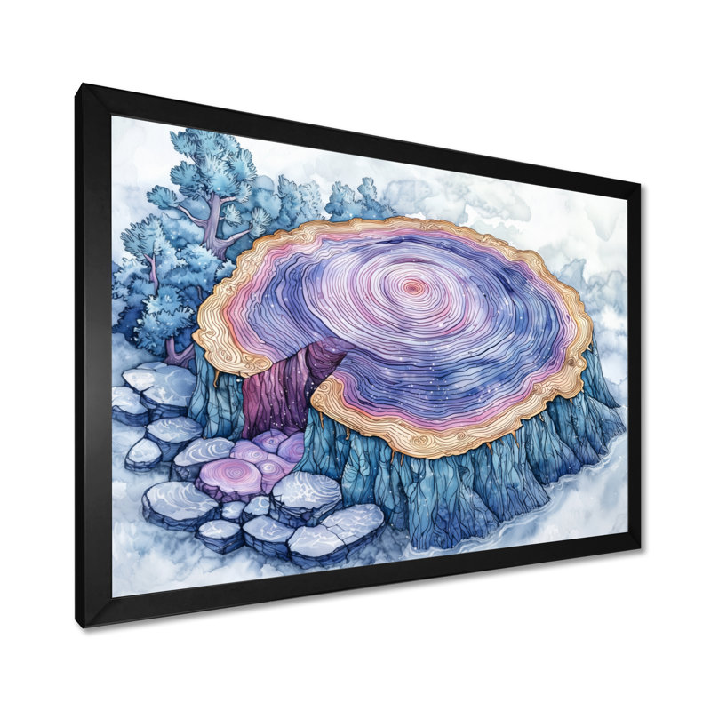 Forêt de Cyrstal rose ondule à travers les bois II - forêt, art mural, Reproduction encadrée d'une seule photo, Noir