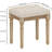 Upholstered Vanity Stool With Tufted Fabric And Rustic Wood Legs, Versatile Makeup Bench For Home