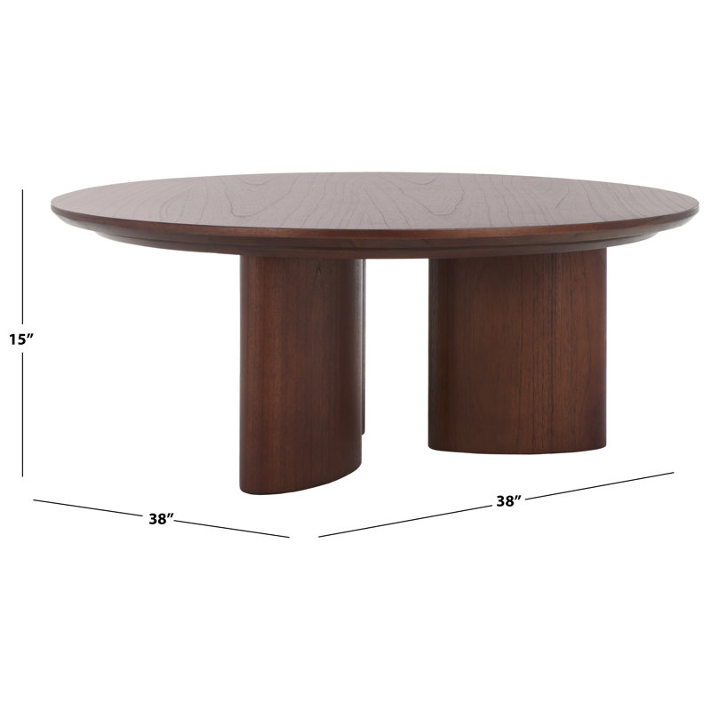 Barnard Round Wood Coffee Table, Walnut