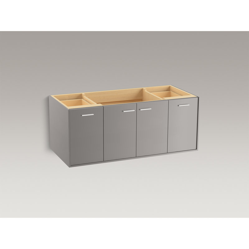 Jute 48" Wall Mounted Single Vanity Base Only Base, Mohair Gray