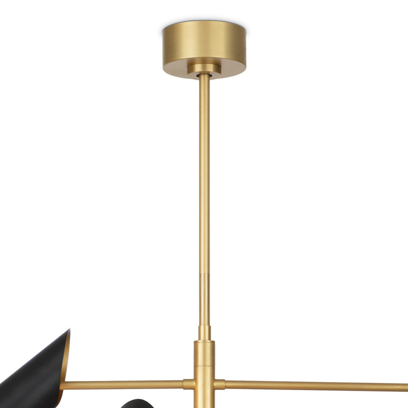 Vest Chandelier (White and Natural Brass), Black