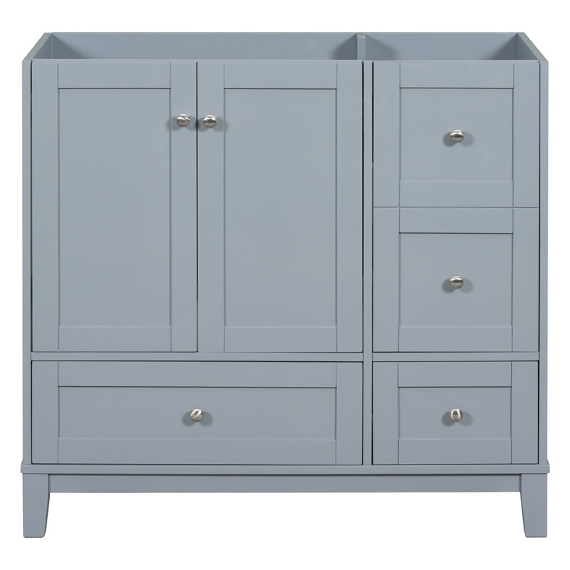 36" Bathroom Vanity Without Sink,Vanity Base Only, Gray-Blue