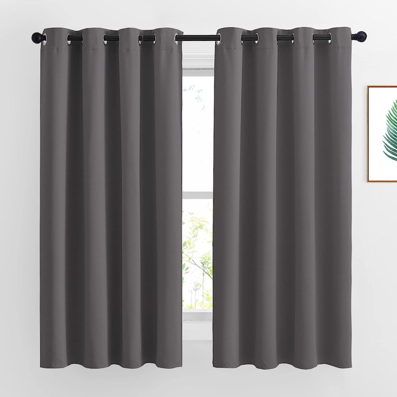 Blackout Curtain Pair, Gray, 52" W x 120" L