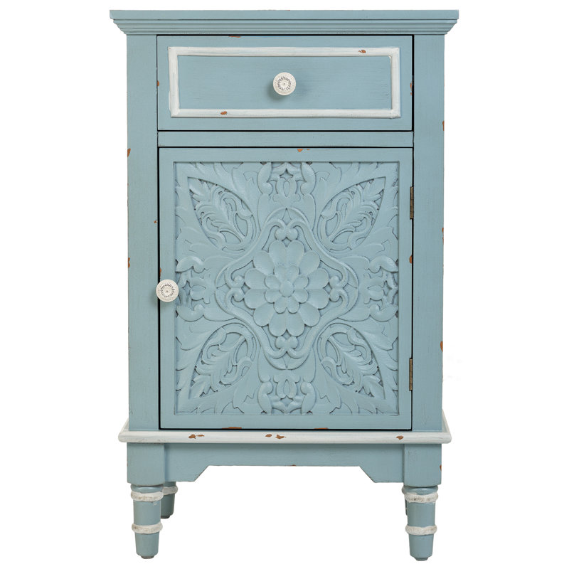 Demetrian 46cm W Solid + Manufactured Wood Bedside Table