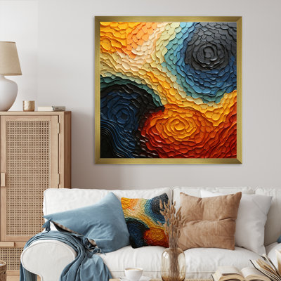«Teal Orange» Op Art Rhythmic Illusion I