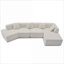 Canapés modulaires | Canapé modulaire en L 140 po à 4 places pour salon, Boucle minimaliste moderne avec méridienne | blanc cassé | Polyester