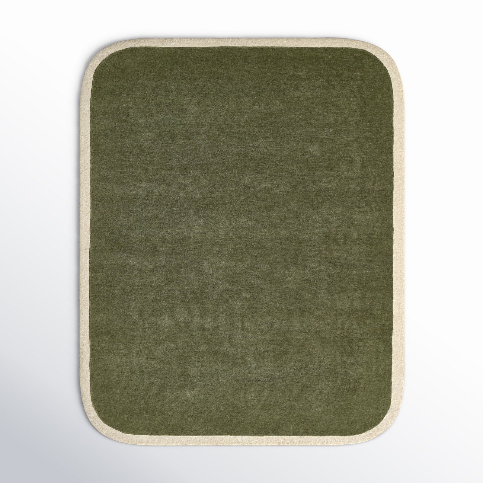 Hermione Green Beige Hand-Tufted Wool Rug, Rectangle 8' x 10'
