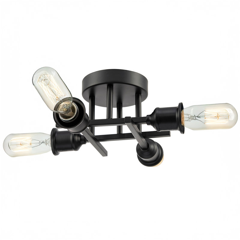 Semi Flush Mount, Matte Black
