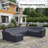 5-Piece Aluminum U-Shaped Outdoor Sectional Set Sofa Cover