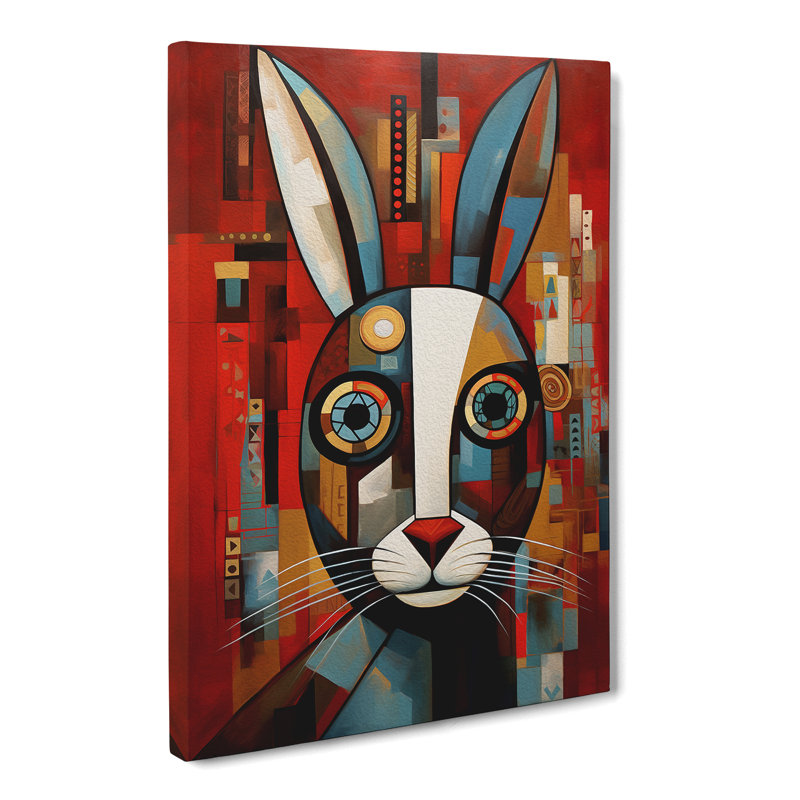 Hare Constructivism No.2 - No Frame Art Prints - Wrapped Canvas, 50cm H x 35cm W x 3cm D
