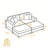 4 - Piece Upholstered Offwhite Chenille Modular Sectional Sofa with Throw Pillows & Removable Ottomans-87154108