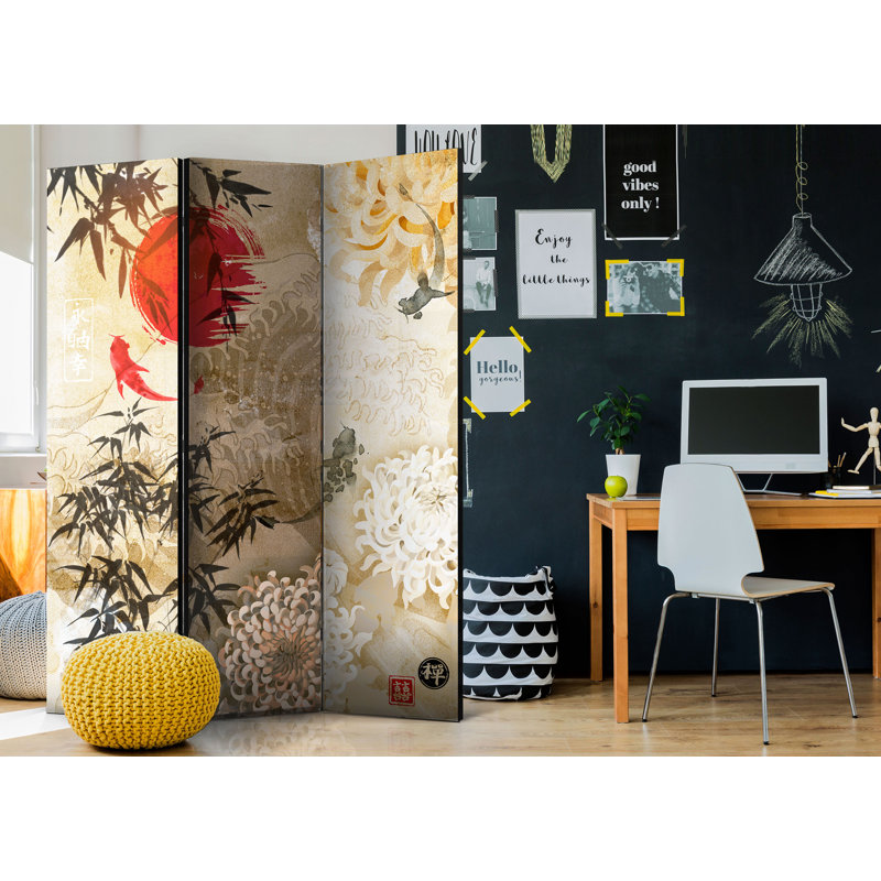 135cm W x 172cm H 3 - Panel Wood Folding Room Divider