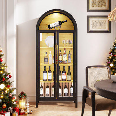 68" Tall Arched Storage Display Cabinet by Winston Porter