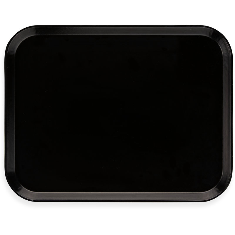 Carlisle Food Service Products Glasteel Plastic Tray, Onyx, 1" H x 14" W x 18" D