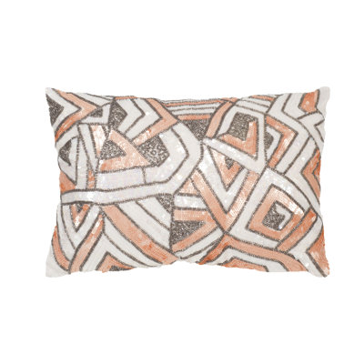Sequined Feather Throw Pillow