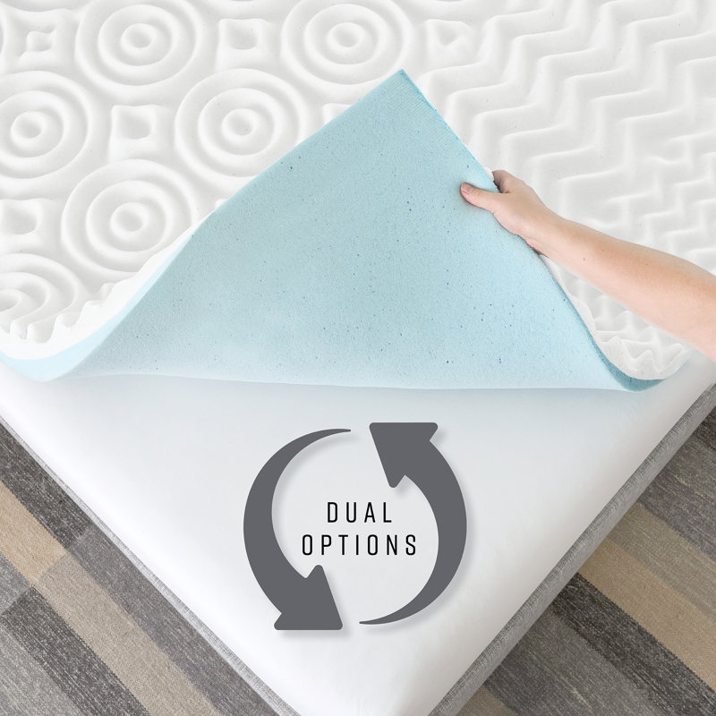 3" Reversible Dual Sided Memory Foam Mattress Topper, Twin