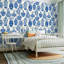 Papier peint à peler et coller avec vases en porcelaine bleu et blanc à motif floral traditionnel auto-adhésif et amovible 24 po x 118 po (60 x 300 cm)-2109294945