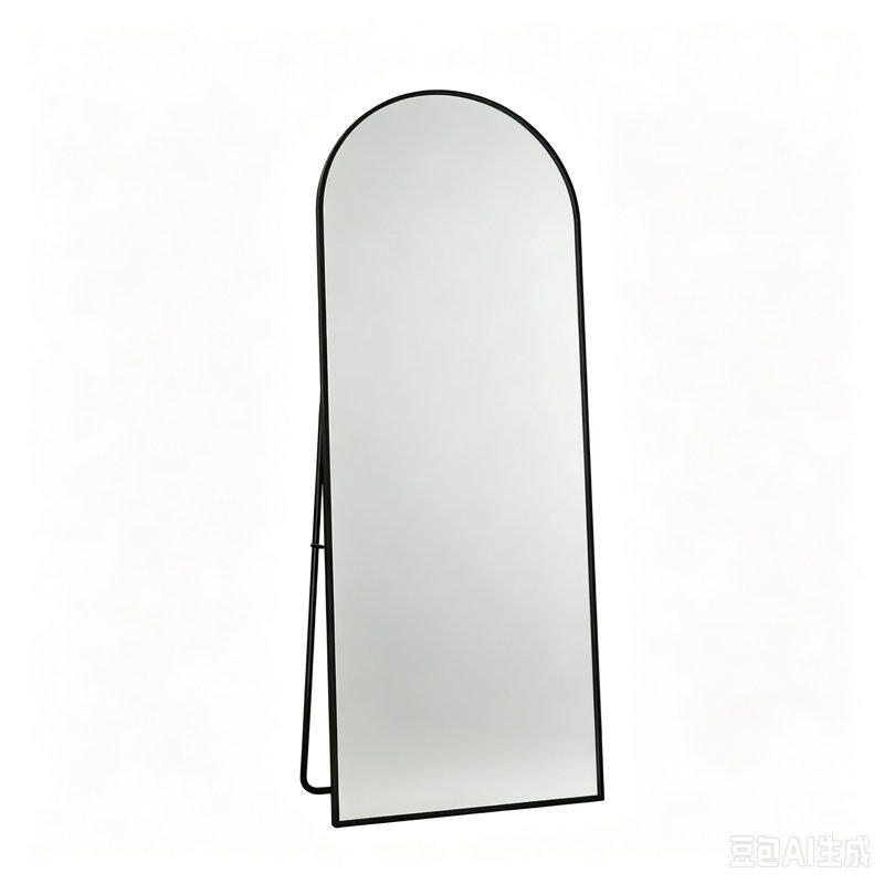 Aluminium Arch Freestanding Full Length Mirror, Black