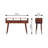 Solid Wood Triple Curved Chestnut Console Table