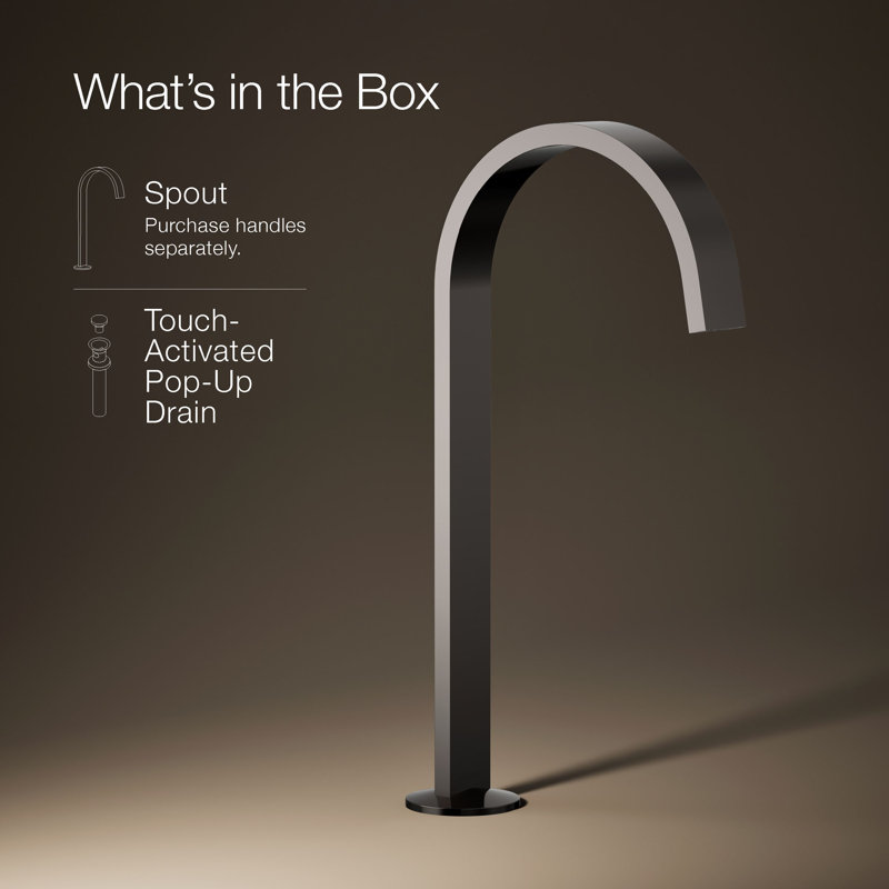 Components Bathroom Sink Spout With Ribbon Design, Nickel