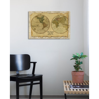 " Antique World Map- The World As We Know It "