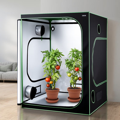 Indoor Grow Tent Kit, 150 x 150 x 200cm, Indoor Plant Tent with Full Spectrum LED Grow Light & Ventilation System, 600D High Reflective Mylar, Growing Tents for Flower Veggie