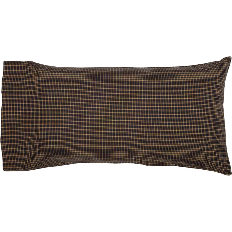 Kettle Grove Black and Tan Plaid Cotton King Pillowcase Set