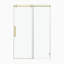 Porte de douche coulissante à panneau simple sans cadre l 72 à 76 po x H 66 po avec cadre en acier inoxydable doré brossé et verre trempé de 3/8 po-132950449